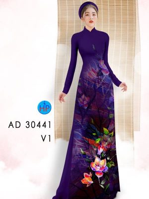 Vải Áo Dài Hoa In 3D AD 30441 20
